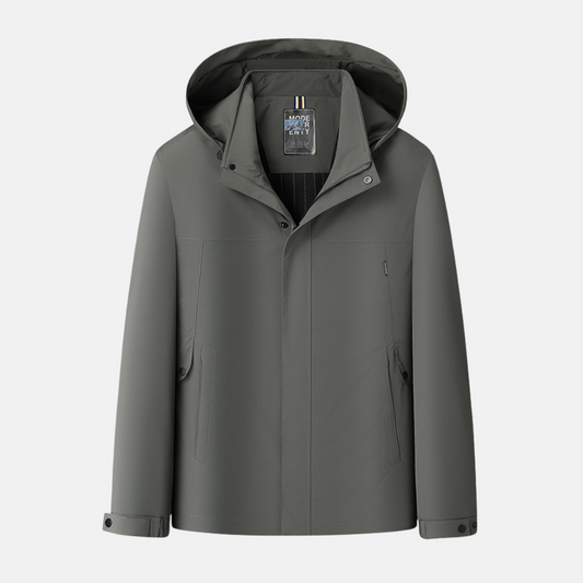 Men's hooded jacket – Relaxed fit – Water-repellent fabric – Zipper closure with flap – Lined inner pocket