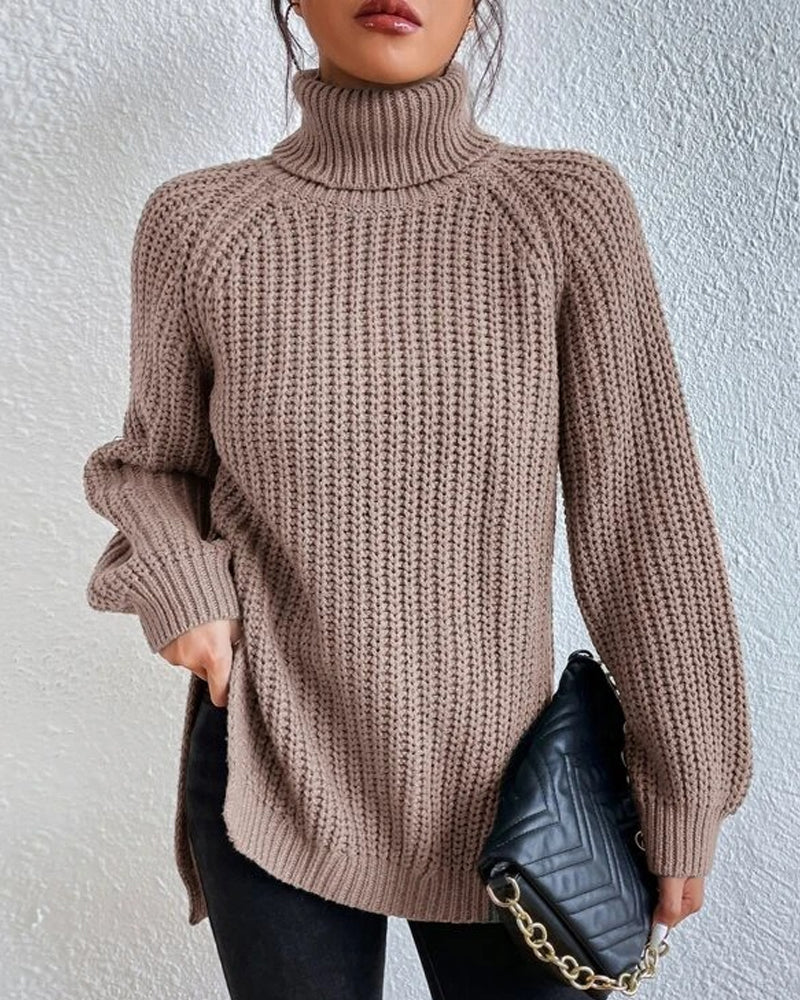 Fiona Cozy Winter Ribbed Knit Sweater | Soft Knit Pullover