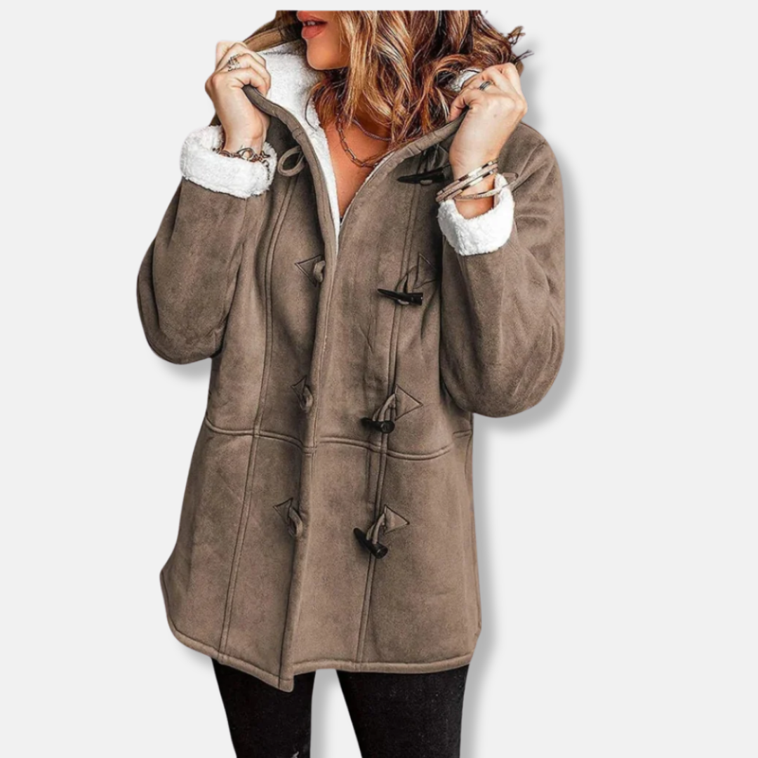 Emma Fleece Relaxed Fit Duffle Coat | Hooded Toggle Front Coat