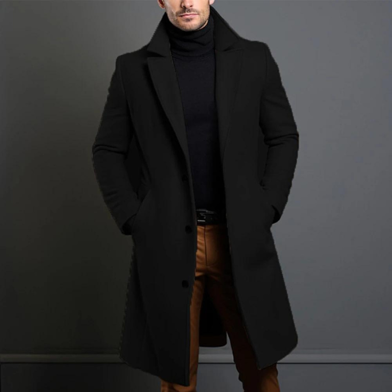 Leonardo Wool Tailored Fit Overcoat | Notch Lapel Overcoat
