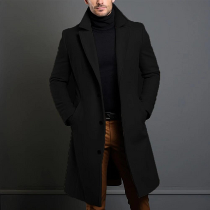 Leonardo Wool Tailored Fit Overcoat | Notch Lapel Overcoat