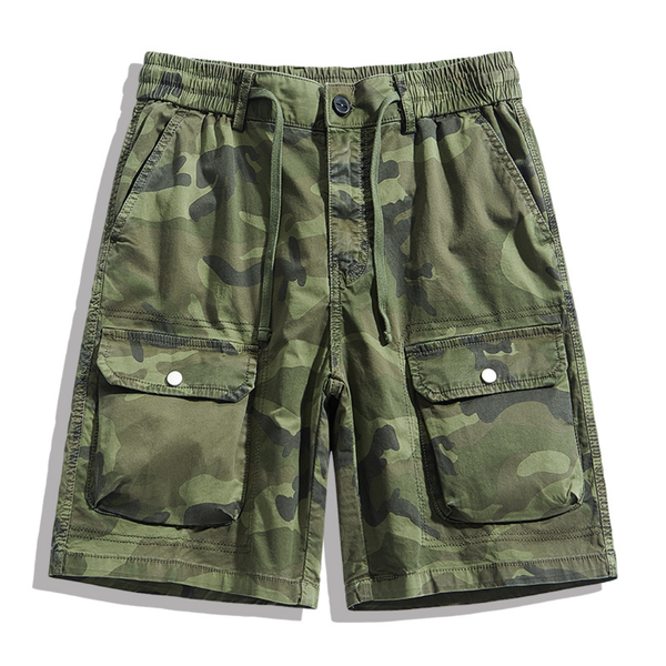 Camouflage Knee-Length Cargo Shorts for Men – Secure Fit & Ample Storage