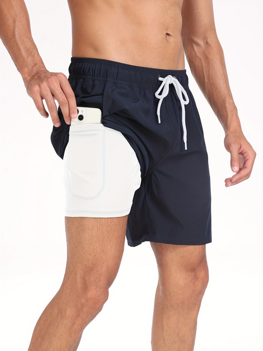 Men's swimsuit – Quick-drying – Comfort lining – Elastic waistband – Mid-thigh