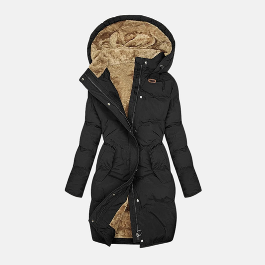 Harper Hooded Puffer Coat | Winter Fleece Lined Puffer Coat