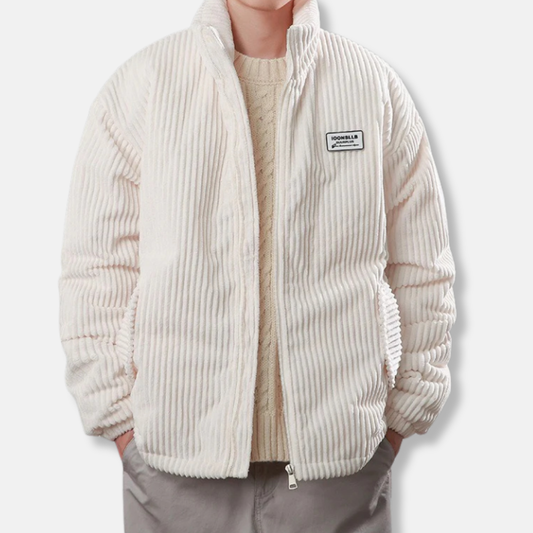 Men's Jacket - Corduroy - Relaxed Fit - Stand Collar - Elasticized Sleeves