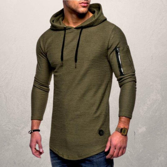 Men's Hoodie - Textured Knit - Slim Fit - Adjustable Hood
