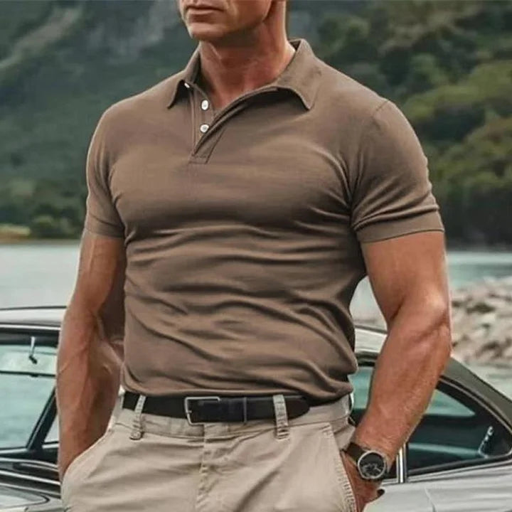 Men's polo – Slim fit – Soft knit – Short sleeves – Elegant structured collar