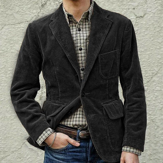 Men's casual blazer – Slim fit – Textured fabric – Notched lapel – 2 buttons