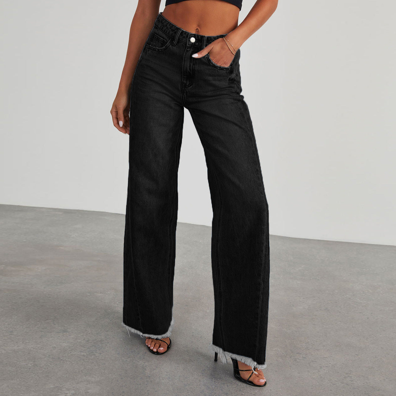 PANTALON NOVI JEAN A COUPE SLIM ET JAMBES LARGES