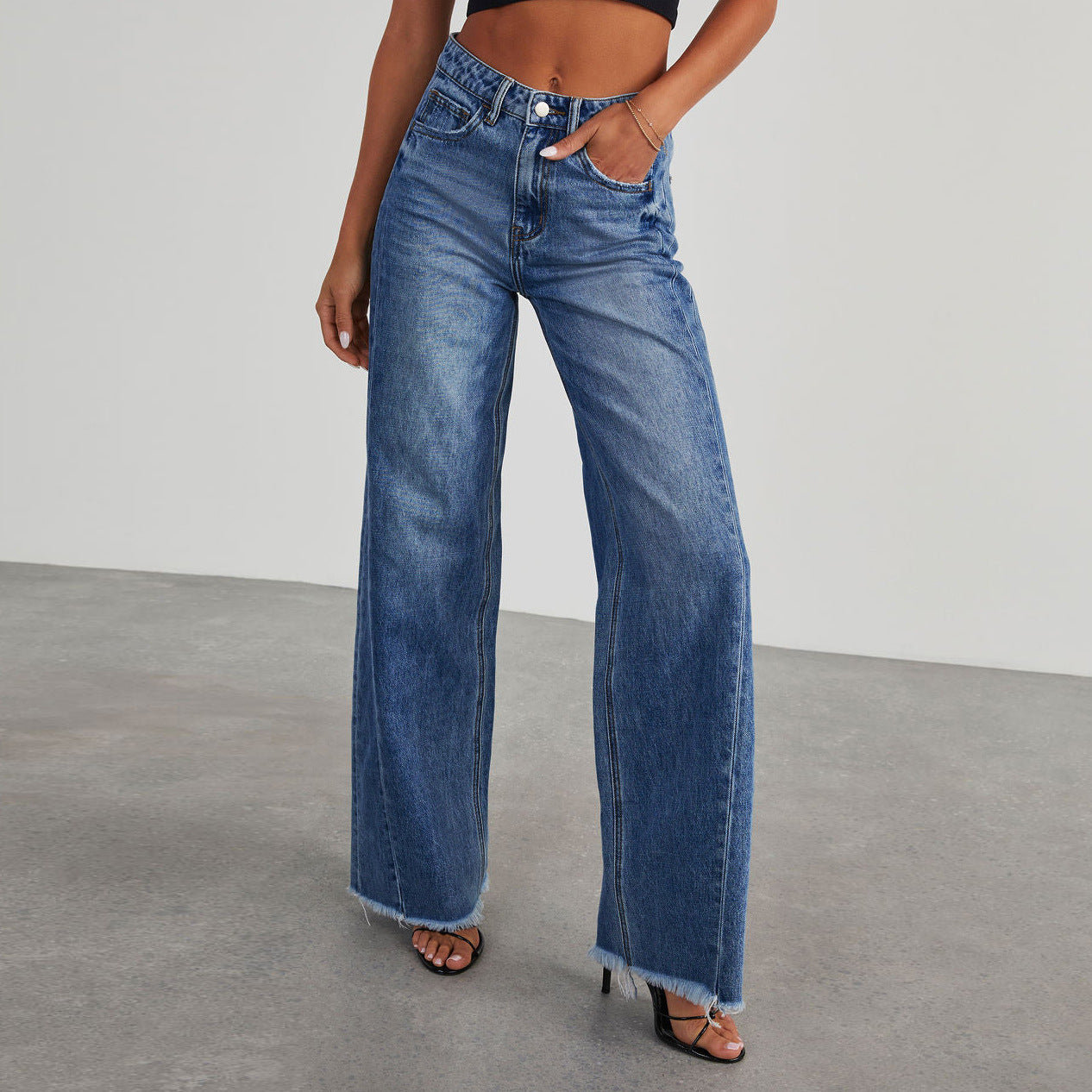 PANTALON NOVI JEAN A COUPE SLIM ET JAMBES LARGES