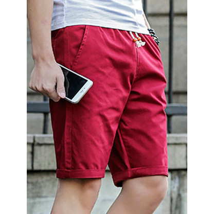 Men's casual shorts – Loose fit – Breathable fabric – Drawstring waist – Side pockets