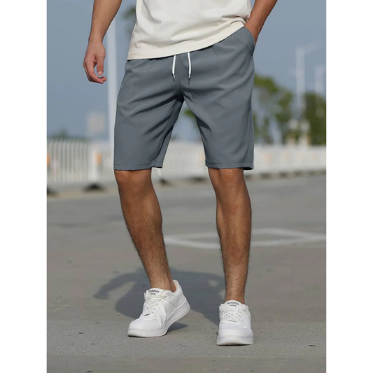 Men's casual shorts – Loose fit – Breathable fabric – Drawstring waist – Side pockets