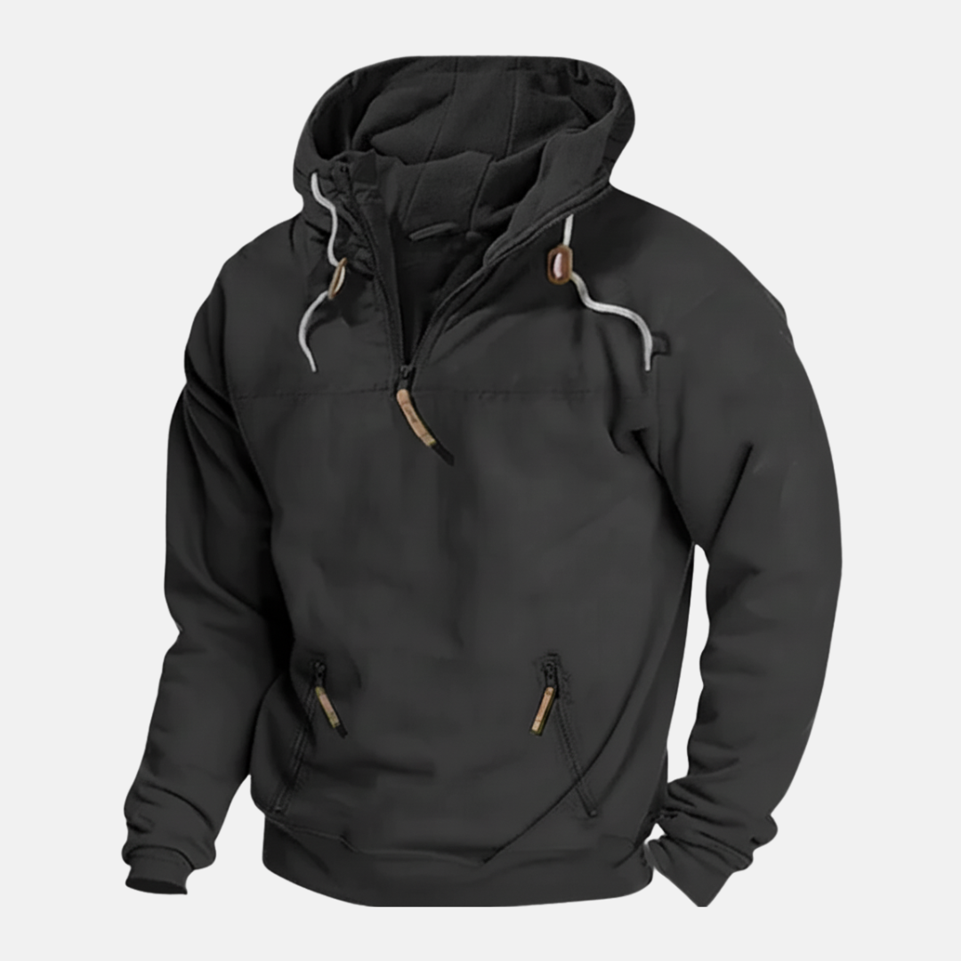 Samuel Half-Zip Hoodie | Relaxed Fit Zipper Pockets Hoodie
