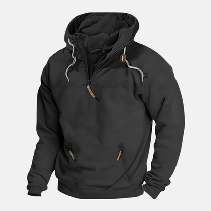 Samuel Half-Zip Hoodie | Relaxed Fit Zipper Pockets Hoodie