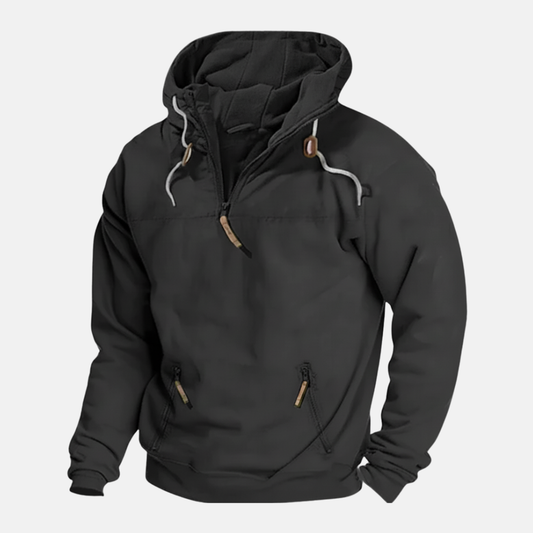 Samuel Half-Zip Hoodie | Relaxed Fit Zipper Pockets Hoodie