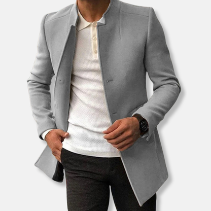 Samuel Wool Tailored Fit Overcoat | Stand Collar Overcoat