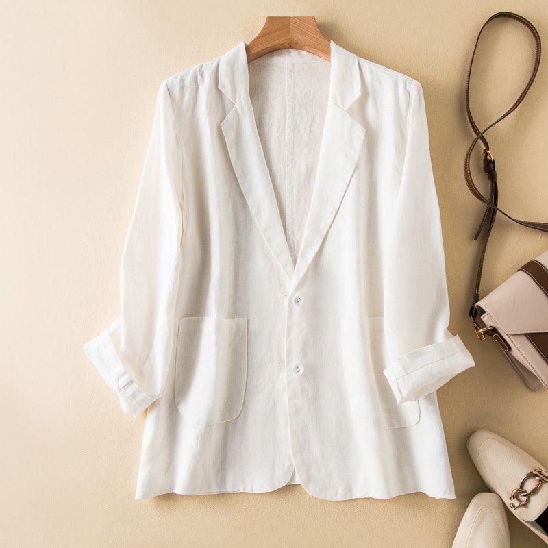 Relaxed Fit Linen Blazer for Women – Casual & Comfortable