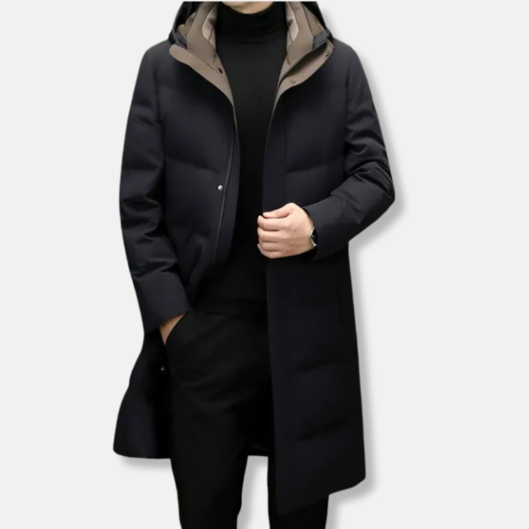 Giorgio Long Hooded Puffer Jacket | Quilted Winter Jacket