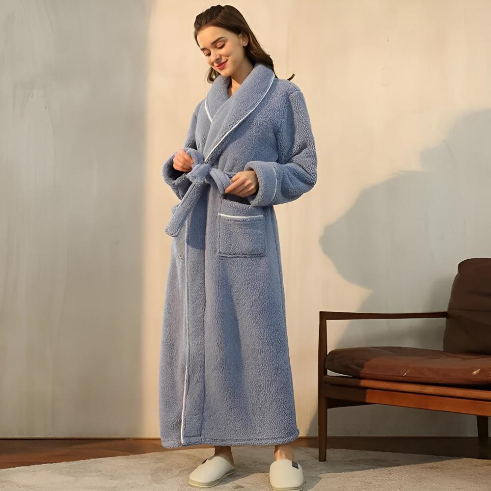 Plush Sherpa Fleece Shawl Collar Bathrobe