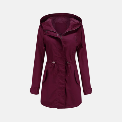 Women's utility jacket – relaxed fit – hood – adjustable waist – multiple pockets
