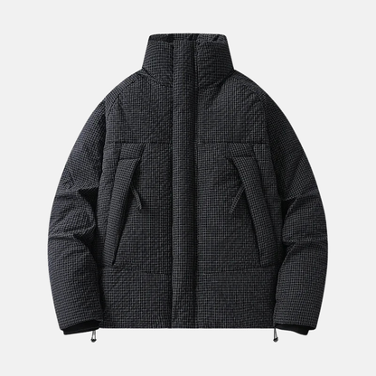 Men's Down Jacket - Technical Fabric - Loose Fit - Stand Collar