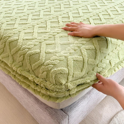 Textured Velvet Sheet Set With Sherpa Softness