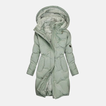 Harper Hooded Puffer Coat | Winter Fleece Lined Puffer Coat