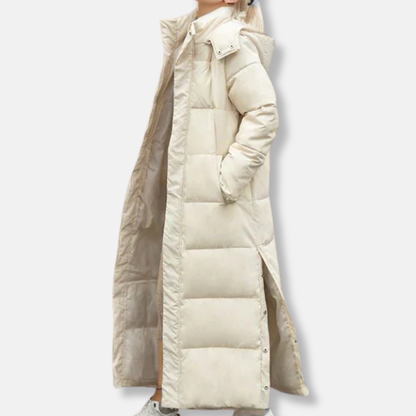 Women's Coat - Woven Fabric - Oversized Cut - Ankle Length - Stand Collar