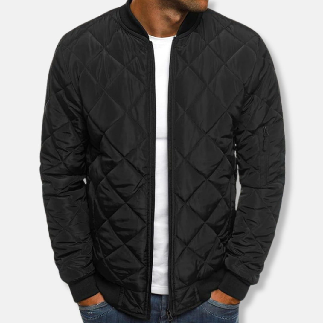 Andrei Regular Fit Bomber Jacket | Quilted Bomber Jacket
