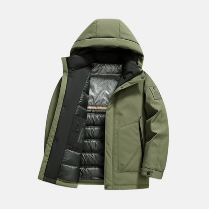 Antonio Hooded Puffer Parka | Quilted Zip Front Puffer Parka