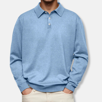 Giovanni Relaxed Fit Polo Shirt | Long Sleeve Collared Polo Shirt