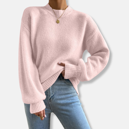 Imogen Wool Pullover Sweater | Cropped Crewneck Pullover Sweater