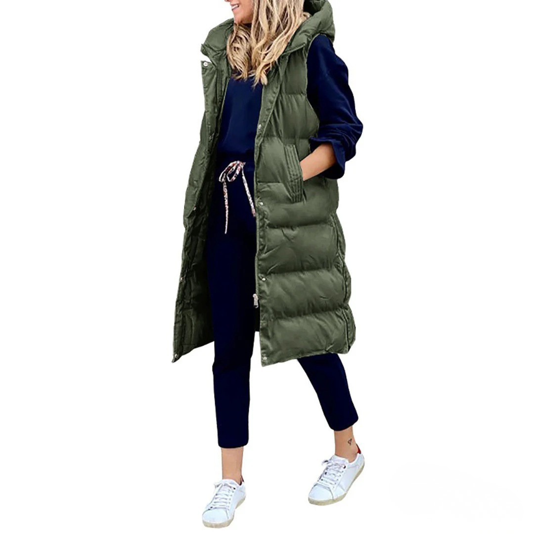 Chiara Hooded Puffer Vest | Quilted With Pockets Puffer Vest