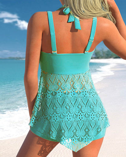 Women's tankini – Relaxed fit – Adjustable straps – Lace detail – Breathable fabric