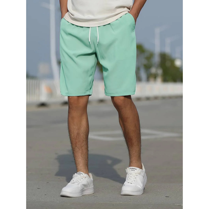 Men's casual shorts – Loose fit – Breathable fabric – Drawstring waist – Side pockets