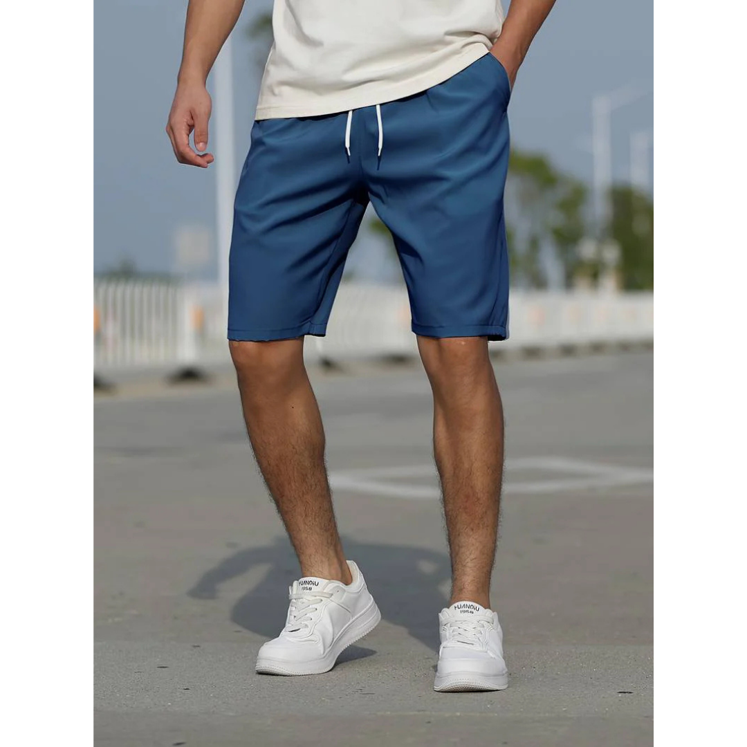 Men's casual shorts – Loose fit – Breathable fabric – Drawstring waist – Side pockets
