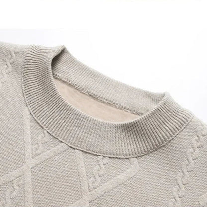 Archie Regular Fit Sweater | Cable Knit Crewneck Sweater