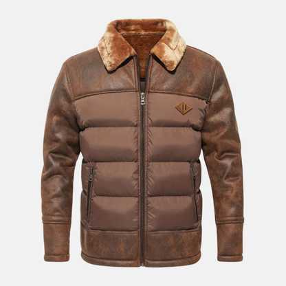 Antonio Leather Quilted Aviator Jacket | Fur Trim Aviator Jacket