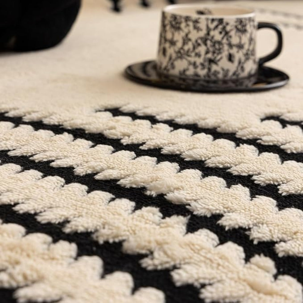 Tufted Chenille Tassel-Trim Sofa Cover