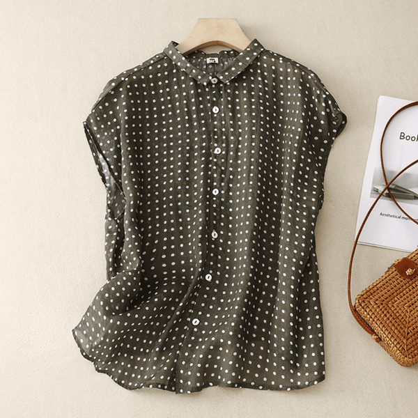 Polka Dot Blouse for Women – Breathable & Relaxed Fit