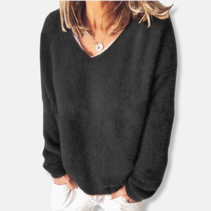 Imogen V-Neck Sweater | Relaxed Fit Long Sleeve Sweater