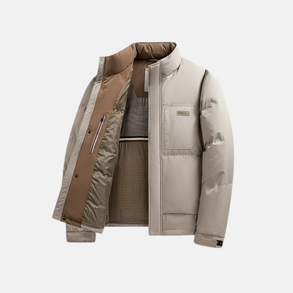 Men's Puffer Jacket – Regular Fit – Stand Collar – Quilted Waterproof