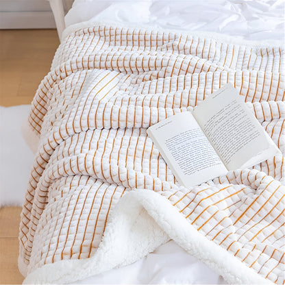 Sherpa Waffle Throw Blanket With Cozy Sherpa Lining
