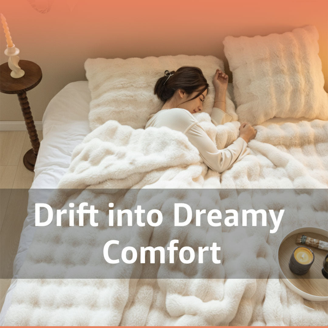 Textured Faux Fur Throw Blanket With Elegant Design