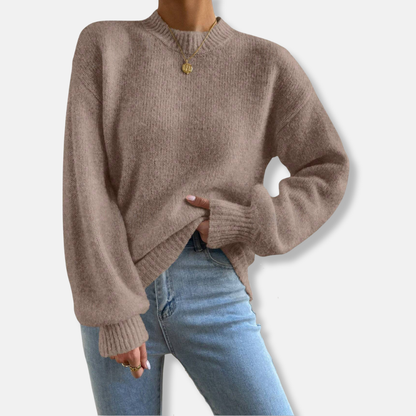 Imogen Wool Pullover Sweater | Cropped Crewneck Pullover Sweater