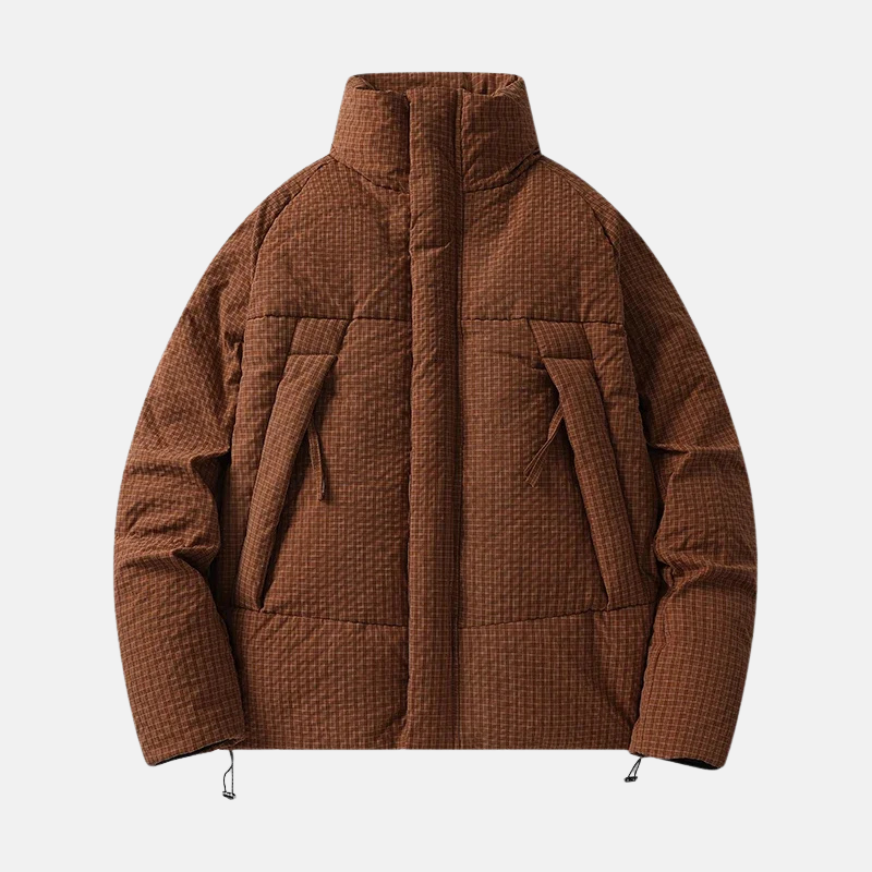 Men's Down Jacket - Technical Fabric - Loose Fit - Stand Collar