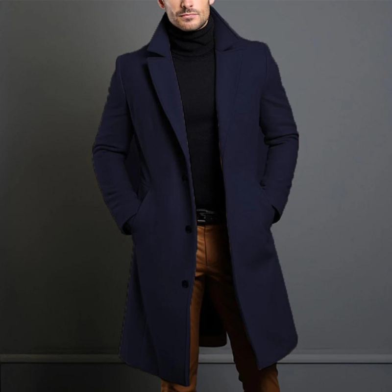 Leonardo Wool Tailored Fit Overcoat | Notch Lapel Overcoat
