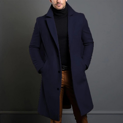 Leonardo Wool Tailored Fit Overcoat | Notch Lapel Overcoat