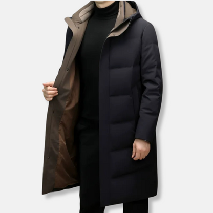 Giorgio Long Hooded Puffer Jacket | Quilted Winter Jacket