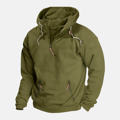 Samuel Half-Zip Hoodie | Relaxed Fit Zipper Pockets Hoodie